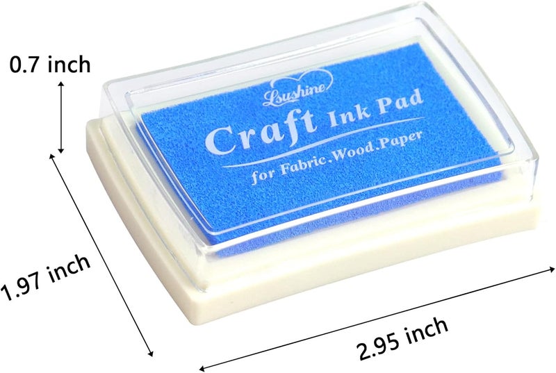 Lsushine Craft Ink Pad for Rubber Stamps, Paper, Wooden, Fabric, Scrapbooking, Non-Toxic Finger Ink Pads for Kids (Light Blue) - Image 2